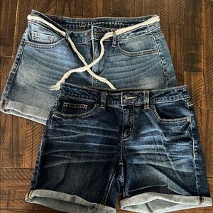 LC Lauren Conrad Blue Denim Shorts Set